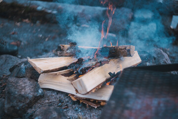 logs on fire