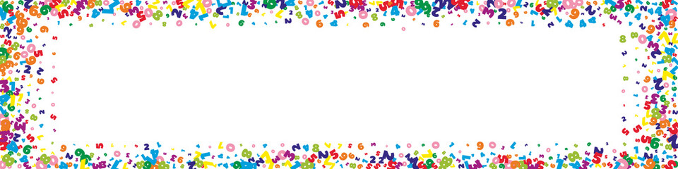 Falling vivid numbers. Math study concept with flying digits. Brilliant back to school mathematics banner on white background. Falling numbers vector illustration.