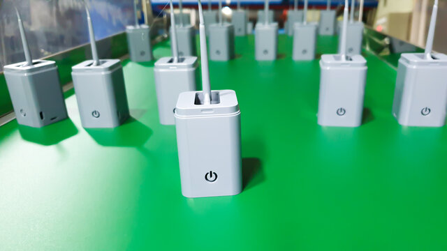 Plastics injection molding, on the production department line, in  the plastic factory industry.