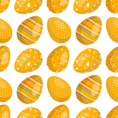 Happy Easter seamless pattern with eggs
