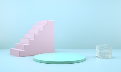 3d abstract background, mock up scene geometry shape podium for product display, 3d illustration.