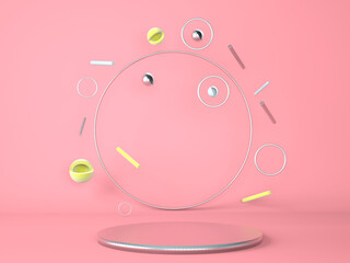 Product podium on pastel background 3d. Abstract minimal geometry concept. Studio stand platform theme. Exhibition and business marketing presentation stage.