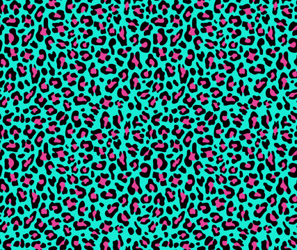 
Leopard blue seamless pattern, trendy background for printing clothes, fabric.