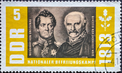 GERMANY, DDR - CIRCA 1963  : a postage stamp from Germany, GDR showing a portrait of the Prussian...