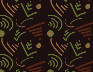 Repeatable brush design, straight and curved lines, Hand drawn Brushes pattern in vector.