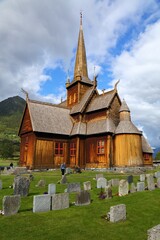 Stave church in Lom, Norway