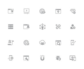 SEO & Digital Marketing Icons 2 of 2 // 32 pixels Icons White Series - Vector icons designed to work in a 32 pixel grid