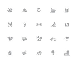 Summer Vacations Icons // 32 pixels Icons White Series - Vector icons designed to work in a 32 pixel grid