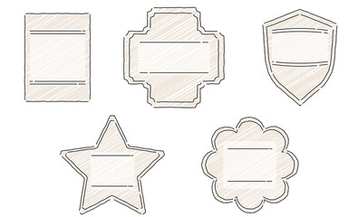 ゆるい線画、手書き風のフレームセット