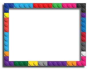 Colorful frame made from building bricks