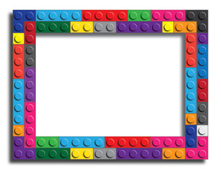 Colorful frame made from building bricks