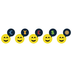 Set of colored emoji icons. Vector illustration eps 10