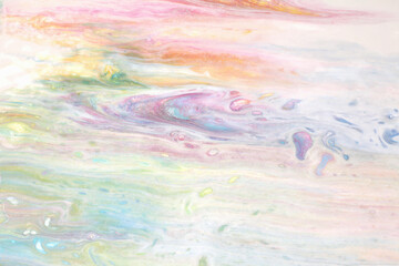 Art Abstract flow acrylic and watercolor marble blot painting.