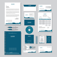 corporate identity template with digital elements. Vector company style for brand book and guideline.	