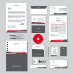 corporate identity template with digital elements. Vector company style for brand book and guideline.	