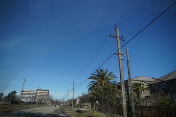 View from a car on the way to the beach in  Poti, Georgia  (Europe).
