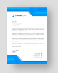 corporate modern letterhead design template with blue color. creative modern letter head design templates for your project. Vector illustration. Simple blue color letter head design template.