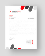 corporate modern letterhead design template with red and dark color. creative modern letter head design templates for your project. Vector illustration. Simple red color letter head design template.