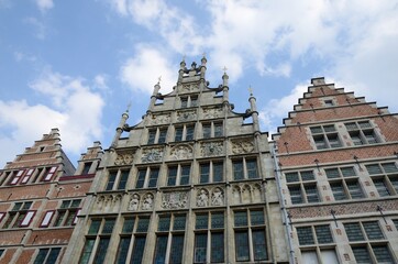 Fototapeta na wymiar Ghent building facades, Belgium