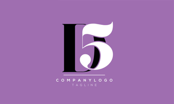 Abstract Letter Initial D5 5D Vector Logo Design Template