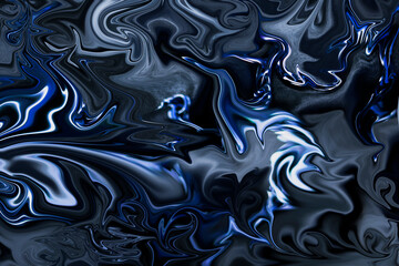 Abstraction with waves and defocus. Blue background.
