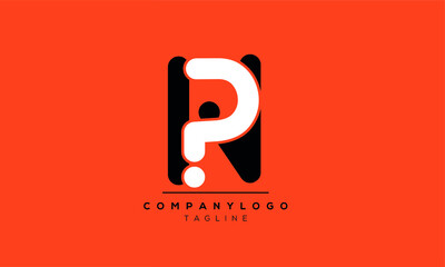 Abstract Letter Initial PN NP Vector Logo Design Template © Nouman