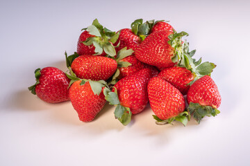 Fresh strawberries close-up shot. Red strawberries background.