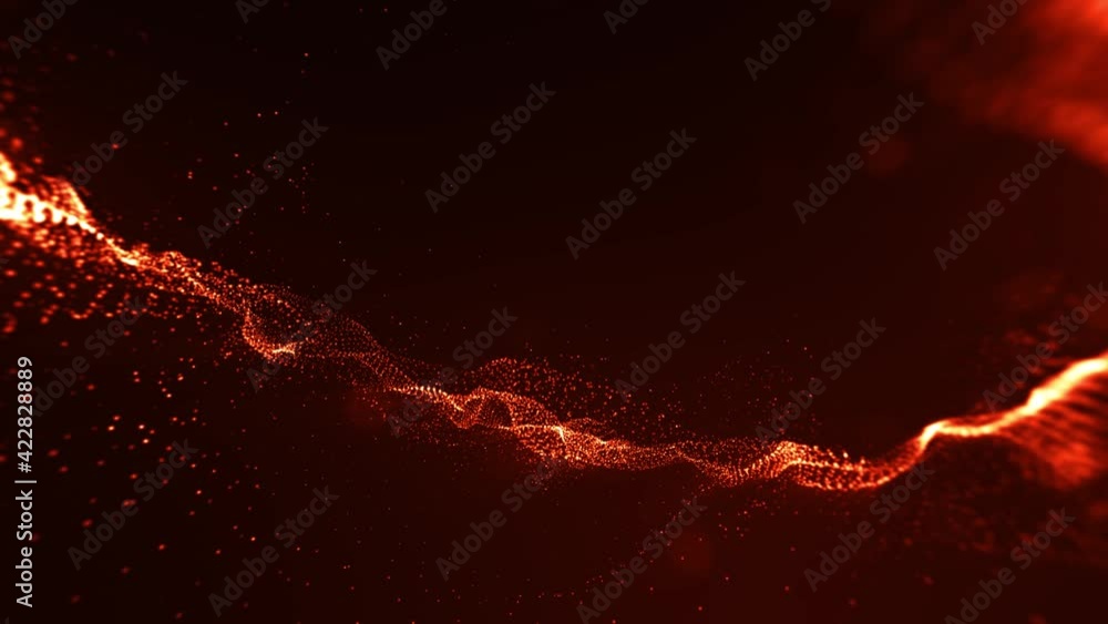Poster abstract fire particles landscape fx background loop/ 4k animation of an abstract fractal fire parti