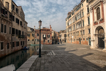 Venice. Italy. An empty city without tourists. City landscape.