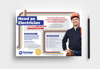 Electrician Service Postcard Layout