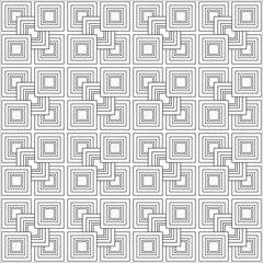 Squares Ornament Figures Pattern. Vector On Top Squares Pattern. Black Lines Ornament Wallpaper Or Tile.