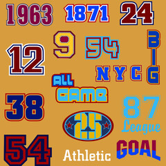 Vintage labels athletic sport typography, t-shirt graphics, vectors - 422829822