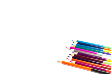 Fototapeta premium pencils and white background diversity