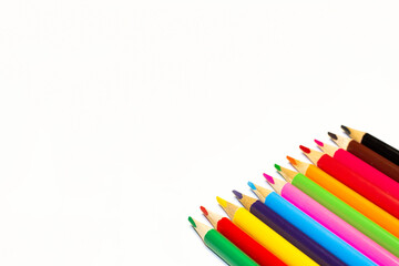 Fototapeta premium pencils and white background diversity