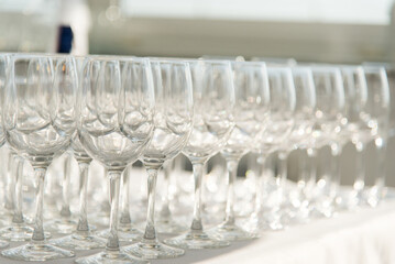 champagne glasses on the table