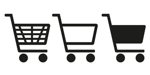 Shopping cart icons. Shopping baskets. Vector illustration