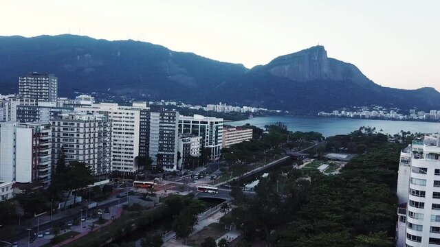 Rio de Janeiro aerial view of Leblon and Lagoa Rodrigo de Freitas neighbourhood
