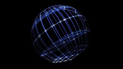 3D illustration of  Sphere Cyber Space Network