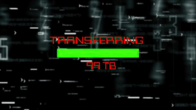 Transferring GB data progress bar on digital background