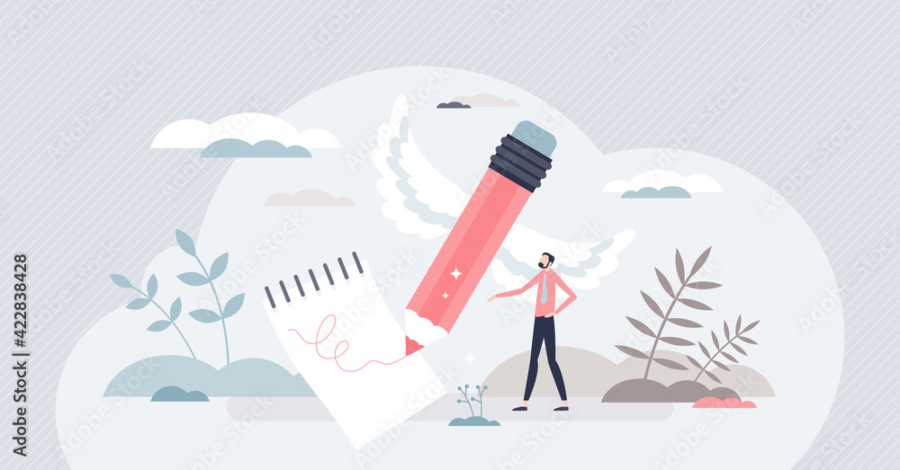 Poster writing life goals and make resolution list for future tiny person concept