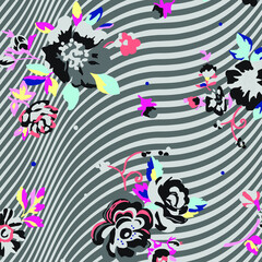 Watercolor Flower background.  Liberty style. fabric, covers, manufacturing, wallpapers, print, gift wrap.