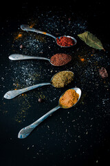 Spoons with spices 