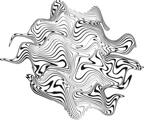 Abstract flow lines background . Fluid wavy shape .Striped linear pattern . Music sound wave . Vector illustration