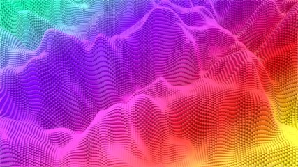 Box Pixel Voxel Colorful Waves Rectangles Landscape Wallpaper Background 3D Render