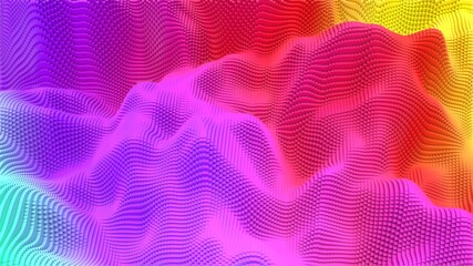 Box Pixel Voxel Colorful Waves Rectangles Landscape Wallpaper Background 3D Render