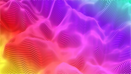 Box Pixel Voxel Colorful Waves Rectangles Landscape Wallpaper Background 3D Render
