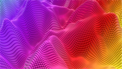 Box Pixel Voxel Colorful Waves Rectangles Landscape Wallpaper Background 3D Render