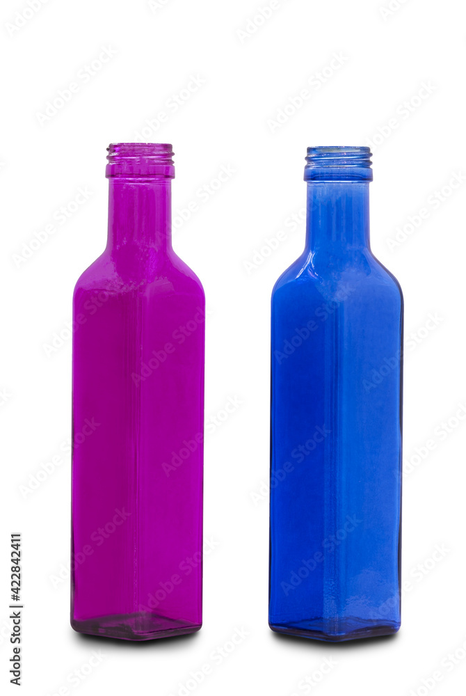 Poster gass bottle blue and violet isolated on white background with shadows, clipping path for isolation w