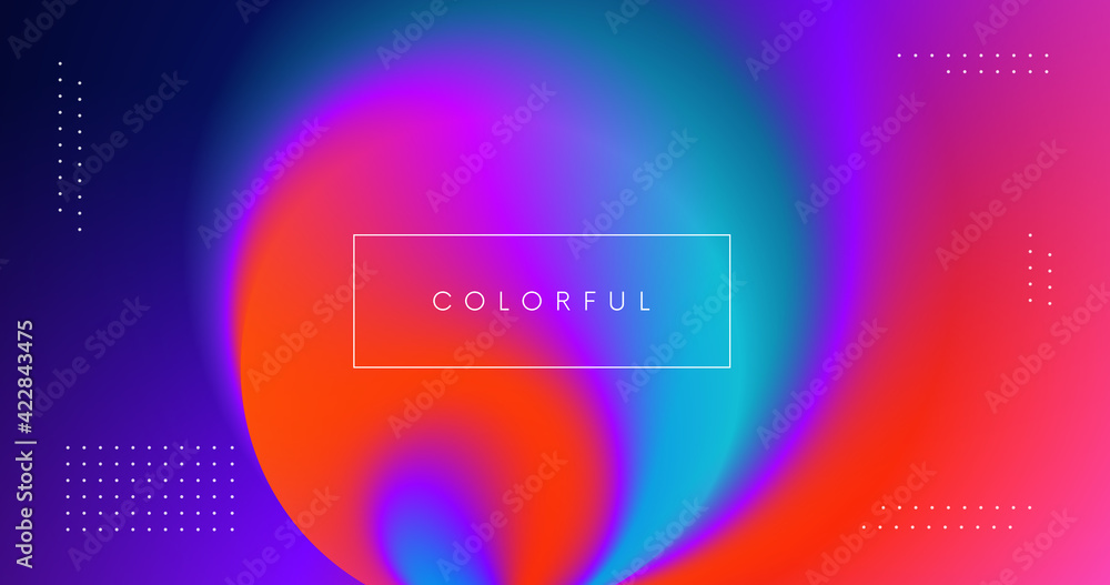 Poster Abstract Colorful Smooth Gradient Background. Modern minimal abstraction vector design. Electronic Music Festival Banner. Cool landing page backdrop.