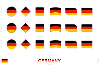 Germany flag set, simple flags of Germany with three different effects.